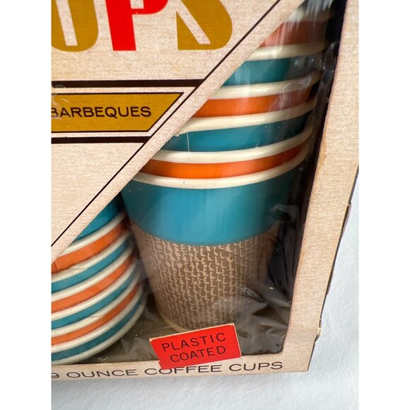 NOS MCM Vintage Lily Tulip 9 Oz Plastic Coated Coffee Paper Cups MOD - Picture 2 of 5